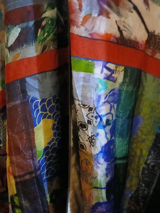 gorgous multi-coloured floral reversible silk duster - Picture 6 of 10